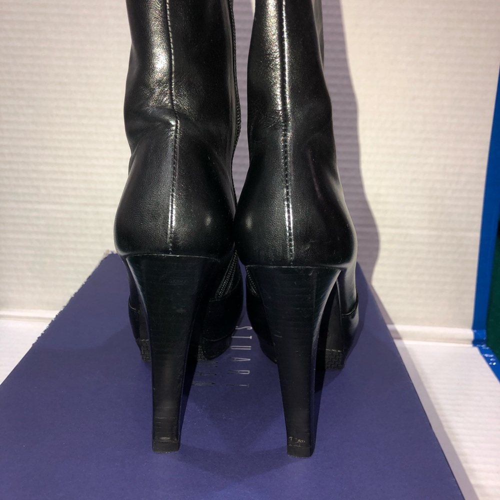 Hp New! Stuart Weizmann Black Platform Boots Size… - image 4